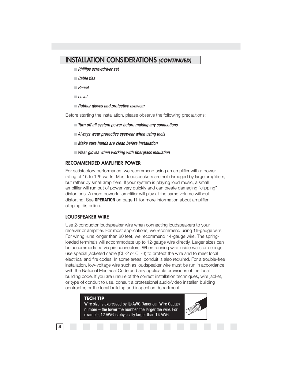 Installation considerations | Niles Audio IW2770LCR User Manual | Page 6 / 16