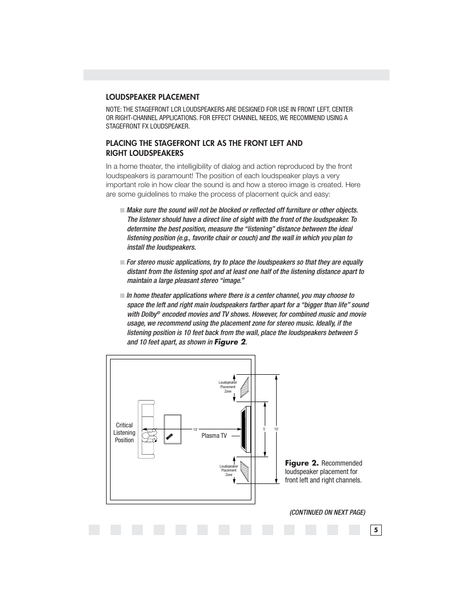 Loudspeaker placement | Niles Audio IW2770LCR User Manual | Page 7 / 16