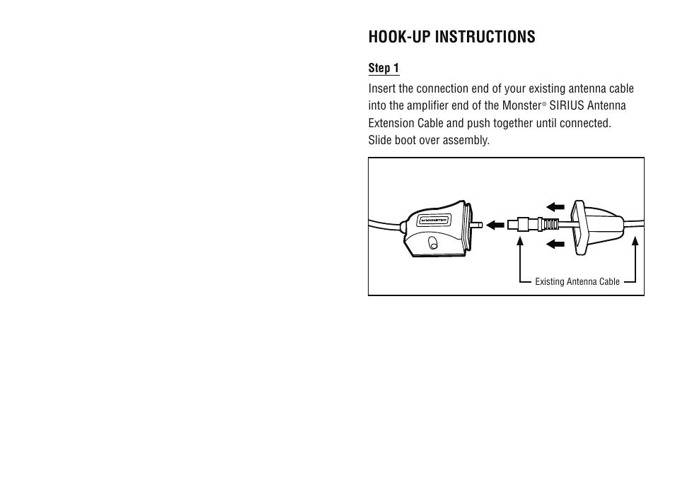 Hook-up instructions | Niles Audio SIRIUS ANTENNA EXTENSION CABLE User Manual | Page 2 / 7