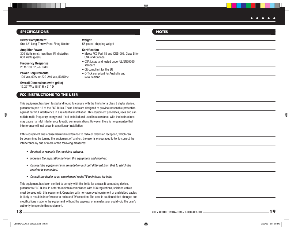 Niles Audio SW300 User Manual | Page 11 / 13