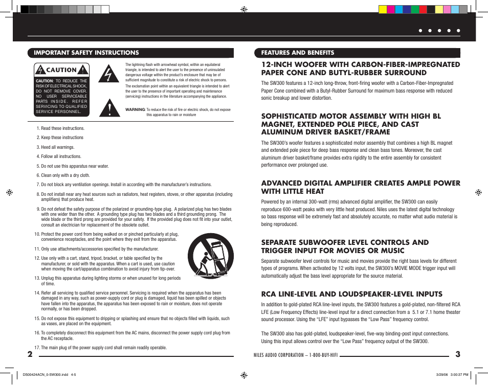 Niles Audio SW300 User Manual | Page 3 / 13