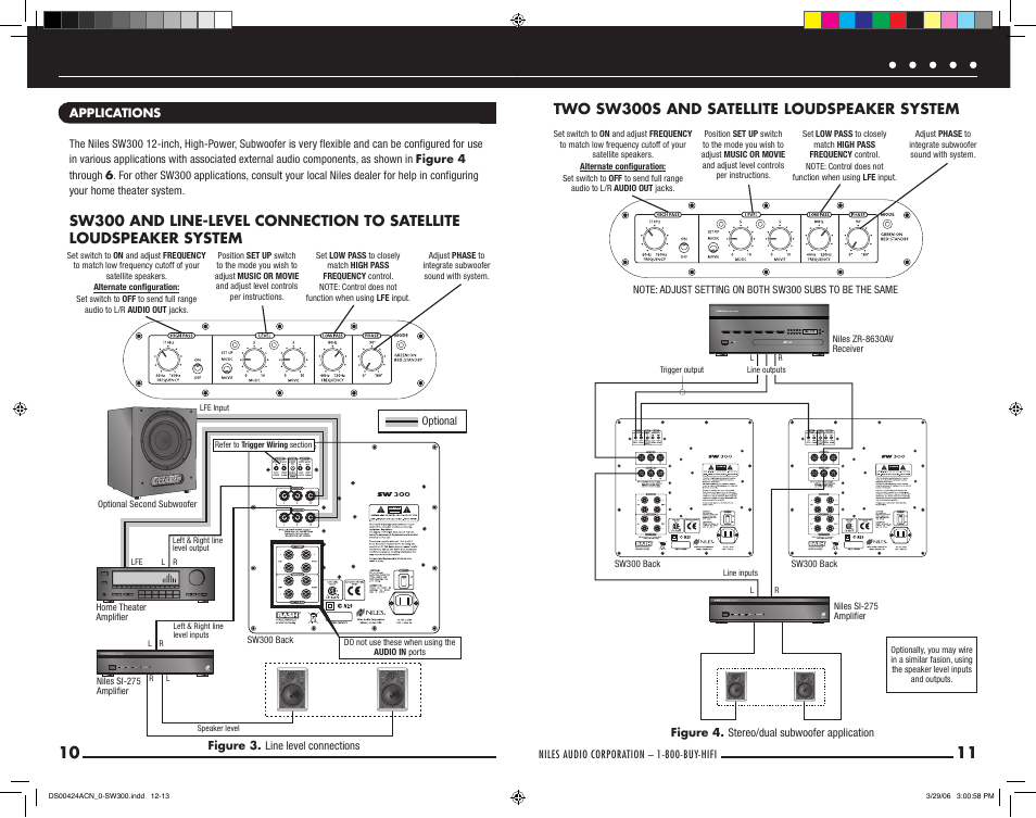 Two sw300s and satellite loudspeaker system | Niles Audio SW300 User Manual | Page 7 / 13