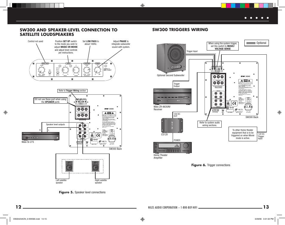 Sw300 triggers wiring | Niles Audio SW300 User Manual | Page 8 / 13