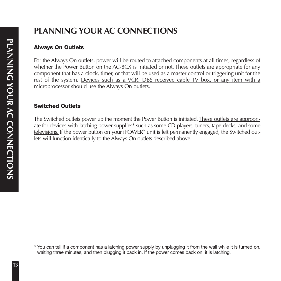 Planning your ac connections | Niles Audio AC-8CX User Manual | Page 16 / 23