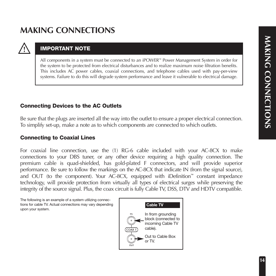 Making connections | Niles Audio AC-8CX User Manual | Page 17 / 23