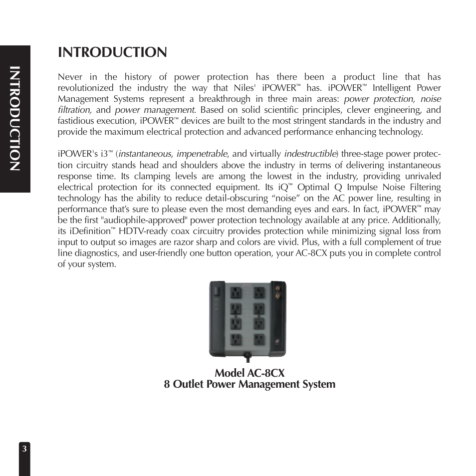 Introduction | Niles Audio AC-8CX User Manual | Page 6 / 23