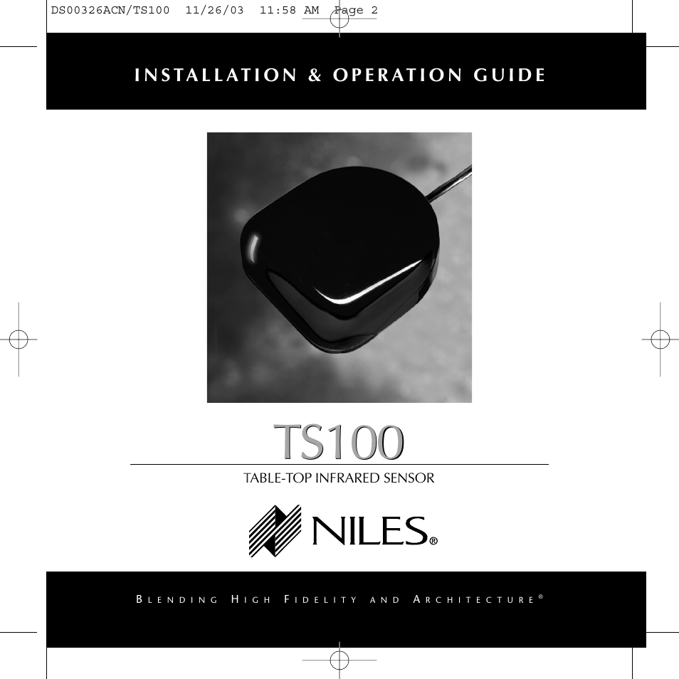 Niles Audio TS100 User Manual | 16 pages