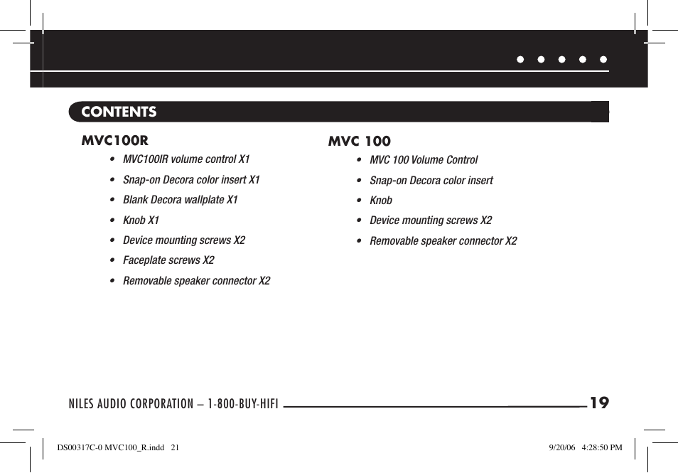 Niles Audio MVC100R User Manual | Page 21 / 24