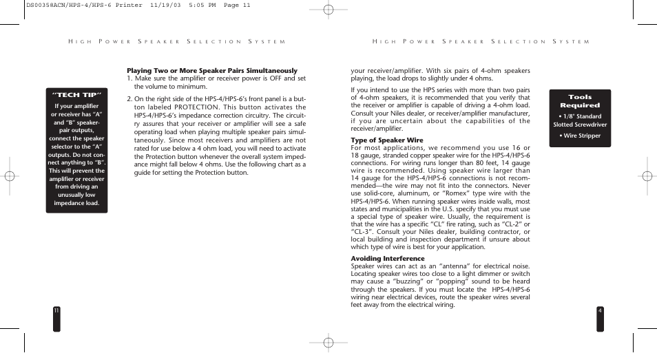 Niles Audio HPS-4/HPS-6 User Manual | Page 7 / 8