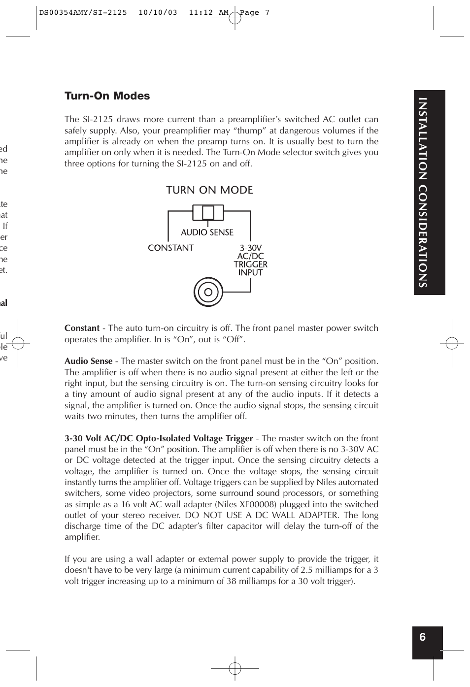 Niles Audio SYMPTOM SI-2125 User Manual | Page 6 / 20