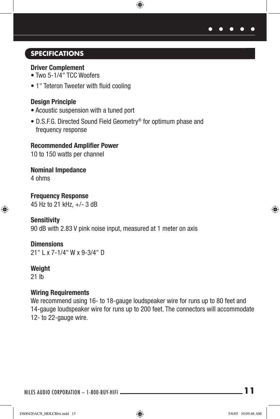 Niles Audio HDLCRBX DS00420ACN User Manual | Page 13 / 16