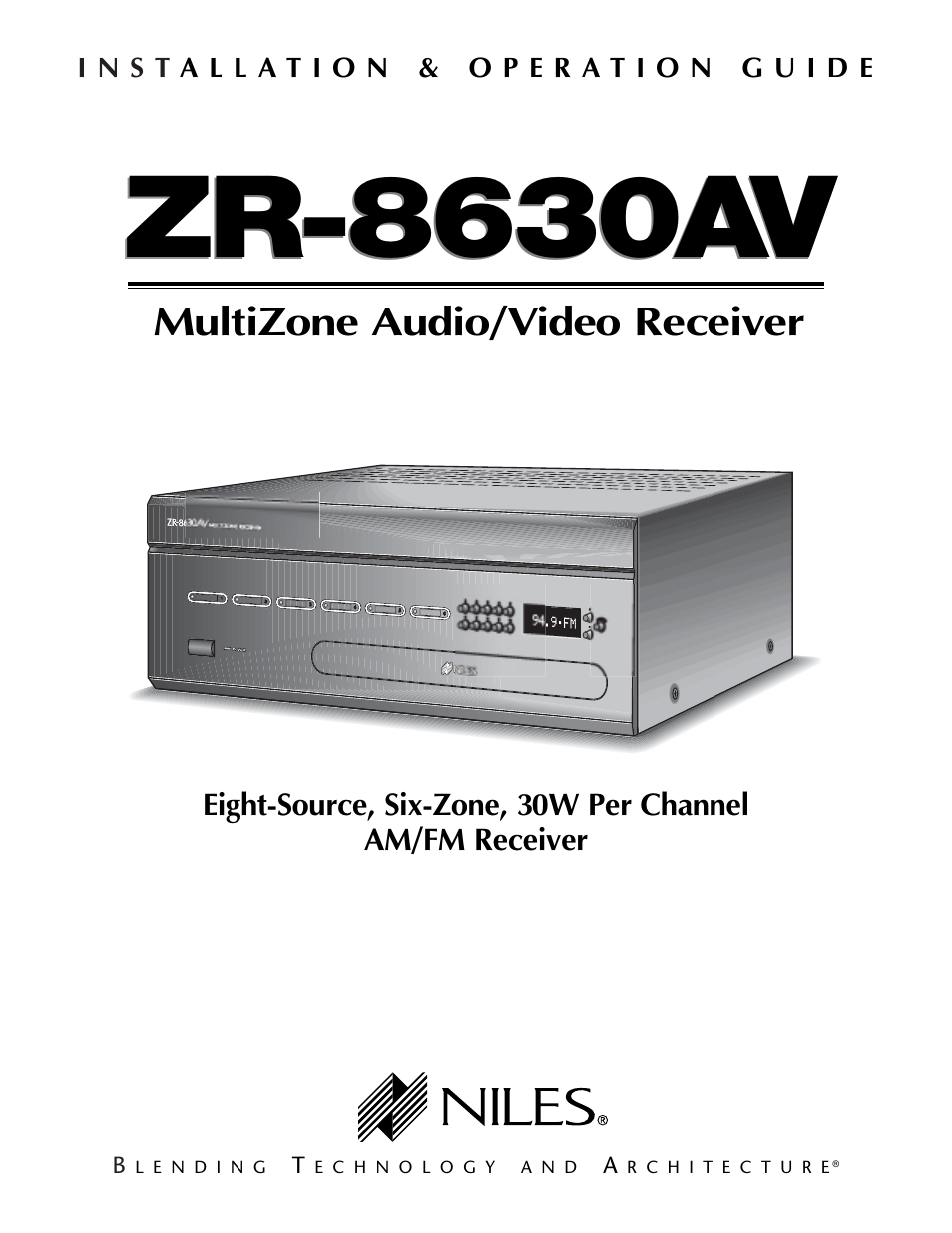 Niles Audio ZR-8630AVZR-8630AV User Manual | 86 pages