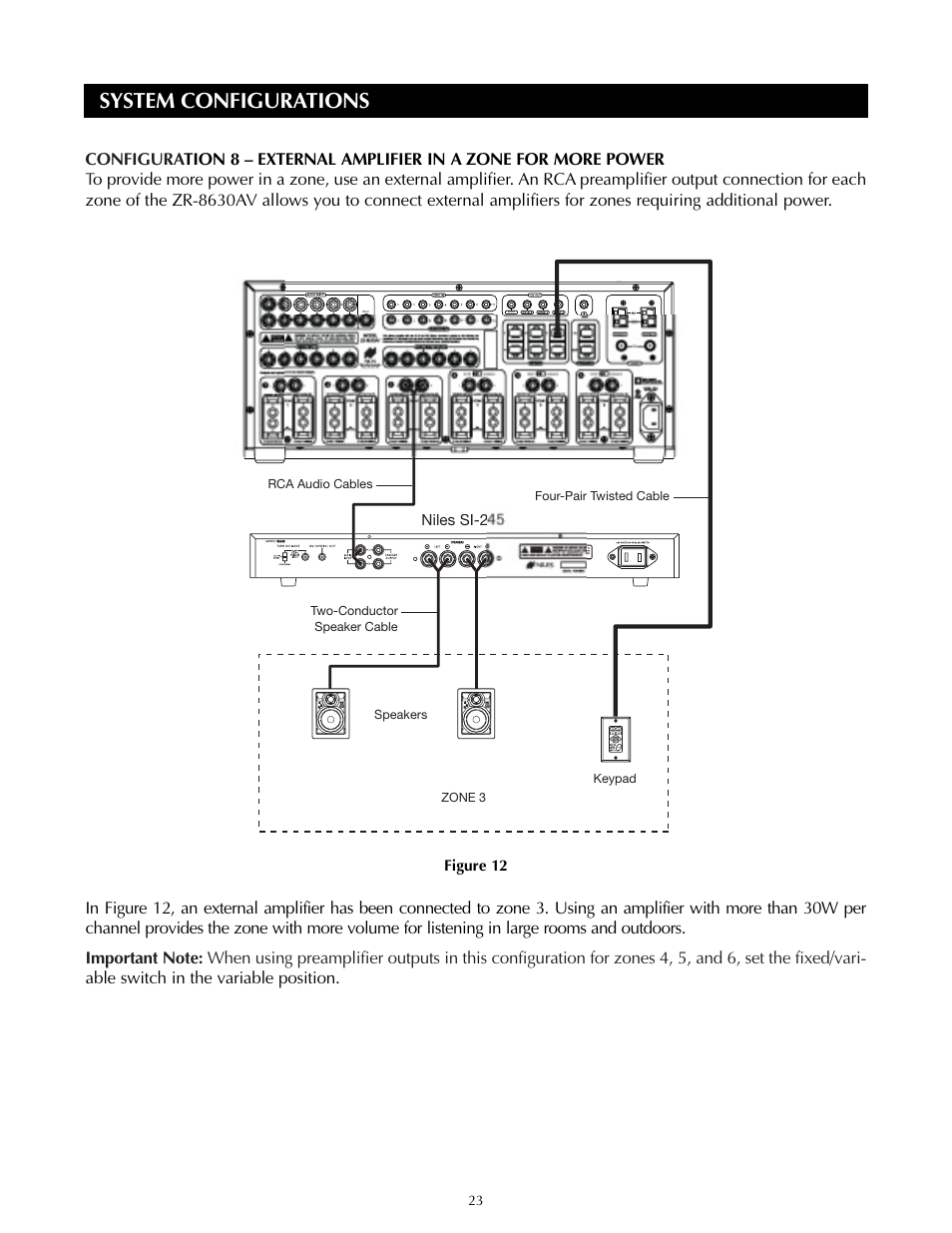 System configurations | Niles Audio ZR-8630AVZR-8630AV User Manual | Page 23 / 86