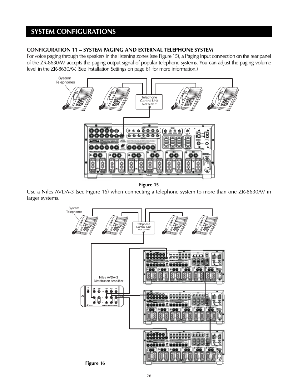 System configurations, Figure 15, Figure 16 | T8 ht | Niles Audio ZR-8630AVZR-8630AV User Manual | Page 26 / 86