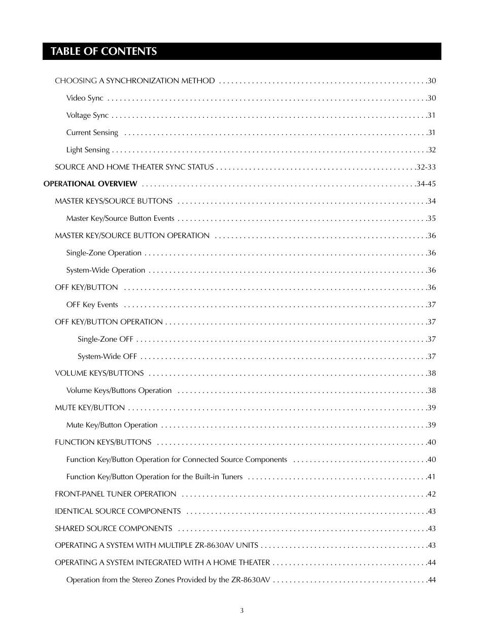 Niles Audio ZR-8630AVZR-8630AV User Manual | Page 3 / 86