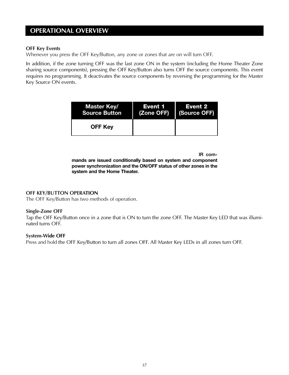 Operational overview | Niles Audio ZR-8630AVZR-8630AV User Manual | Page 37 / 86