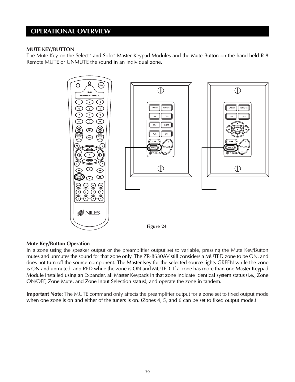 Operational overview | Niles Audio ZR-8630AVZR-8630AV User Manual | Page 39 / 86