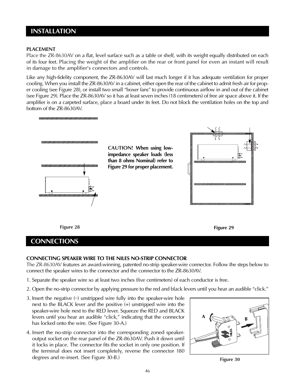 Installation, Connections | Niles Audio ZR-8630AVZR-8630AV User Manual | Page 46 / 86