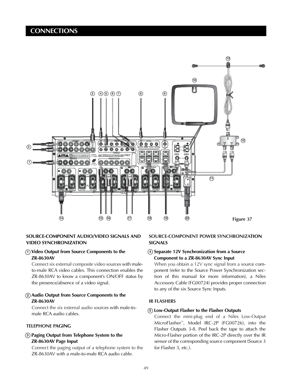 Connections, Figure 37 | Niles Audio ZR-8630AVZR-8630AV User Manual | Page 49 / 86
