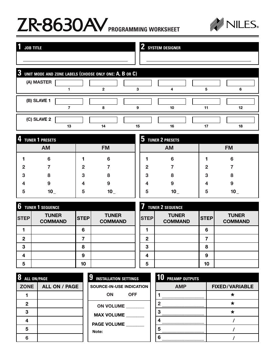 Niles Audio ZR-8630AVZR-8630AV User Manual | Page 62 / 86