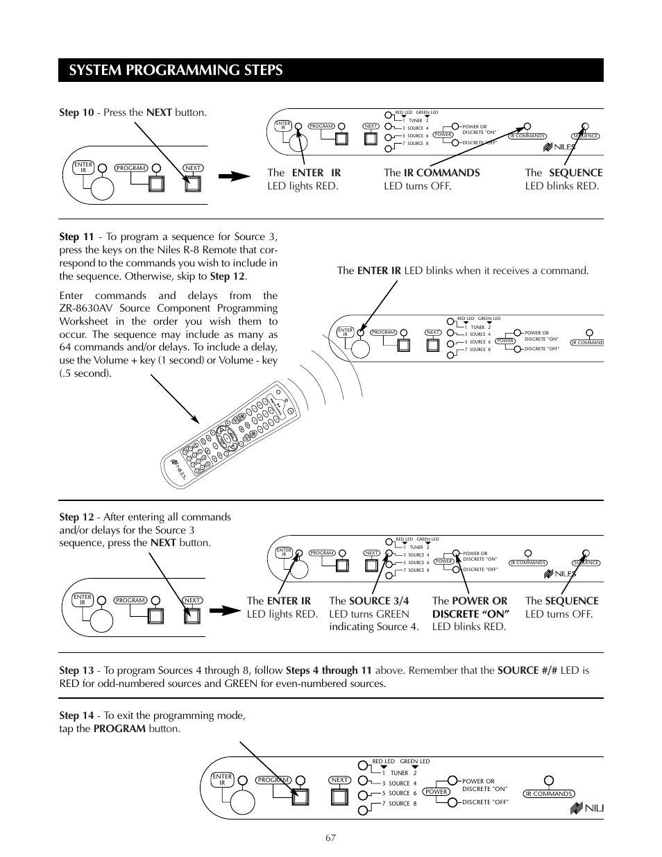 System programming steps, Step 10 - press the next button | Niles Audio ZR-8630AVZR-8630AV User Manual | Page 75 / 86