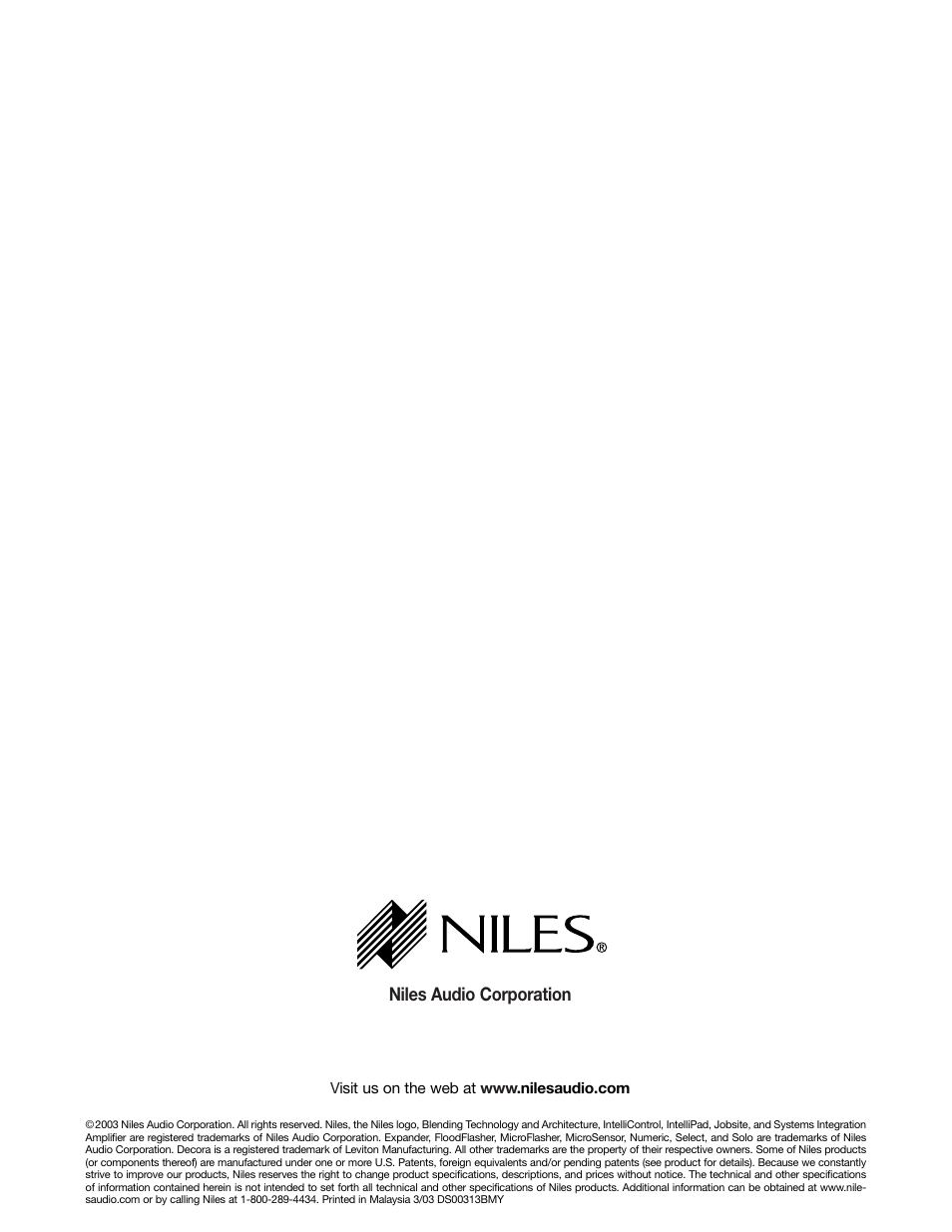Niles audio corporation | Niles Audio ZR-8630AVZR-8630AV User Manual | Page 86 / 86