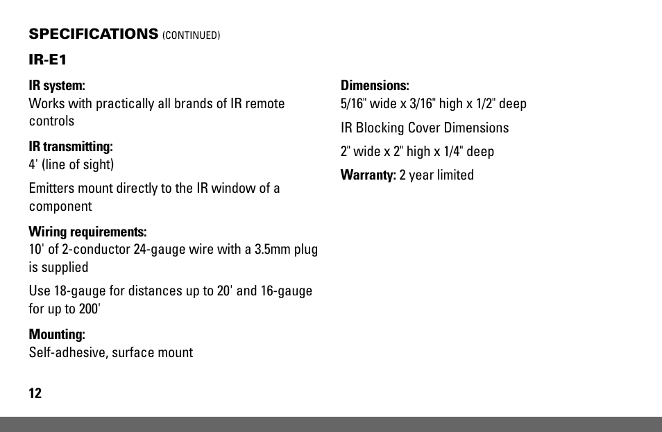 Niles Audio IR-KIT User Manual | Page 14 / 20