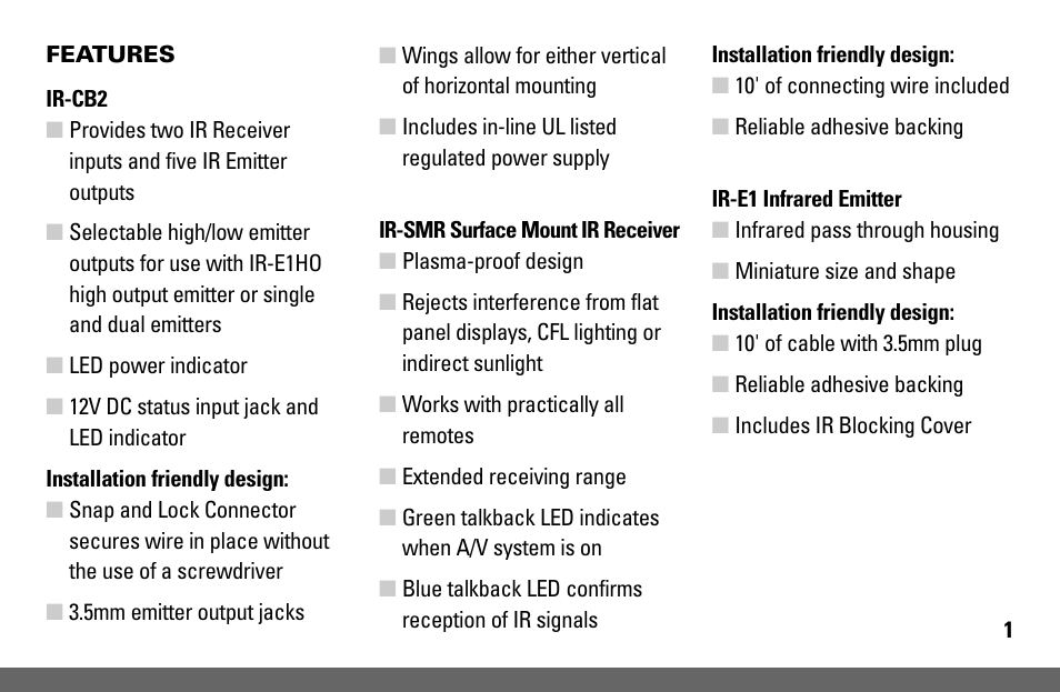 Niles Audio IR-KIT User Manual | Page 3 / 20