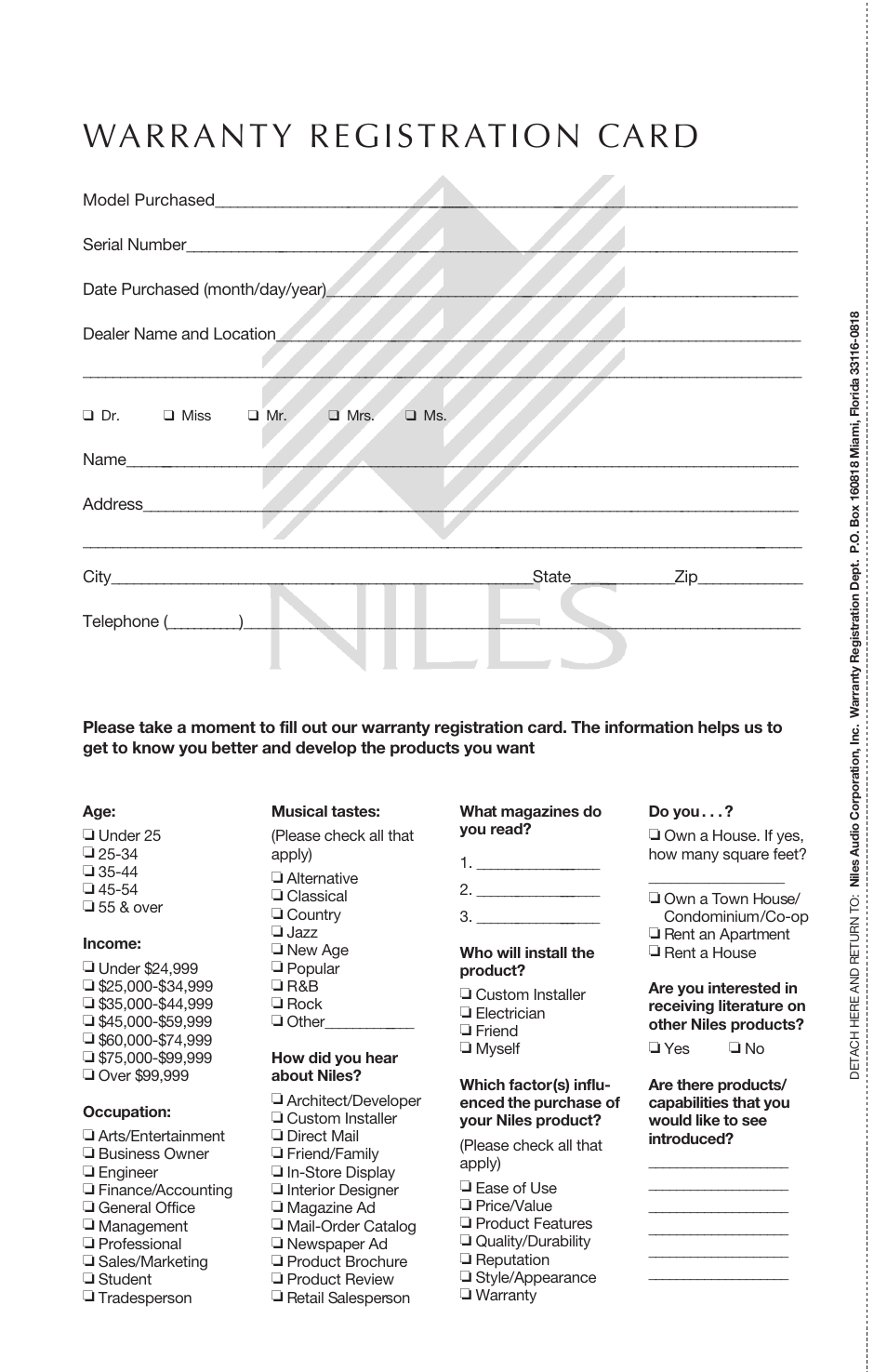 Niles Audio Niles CM8SW User Manual | Page 21 / 24