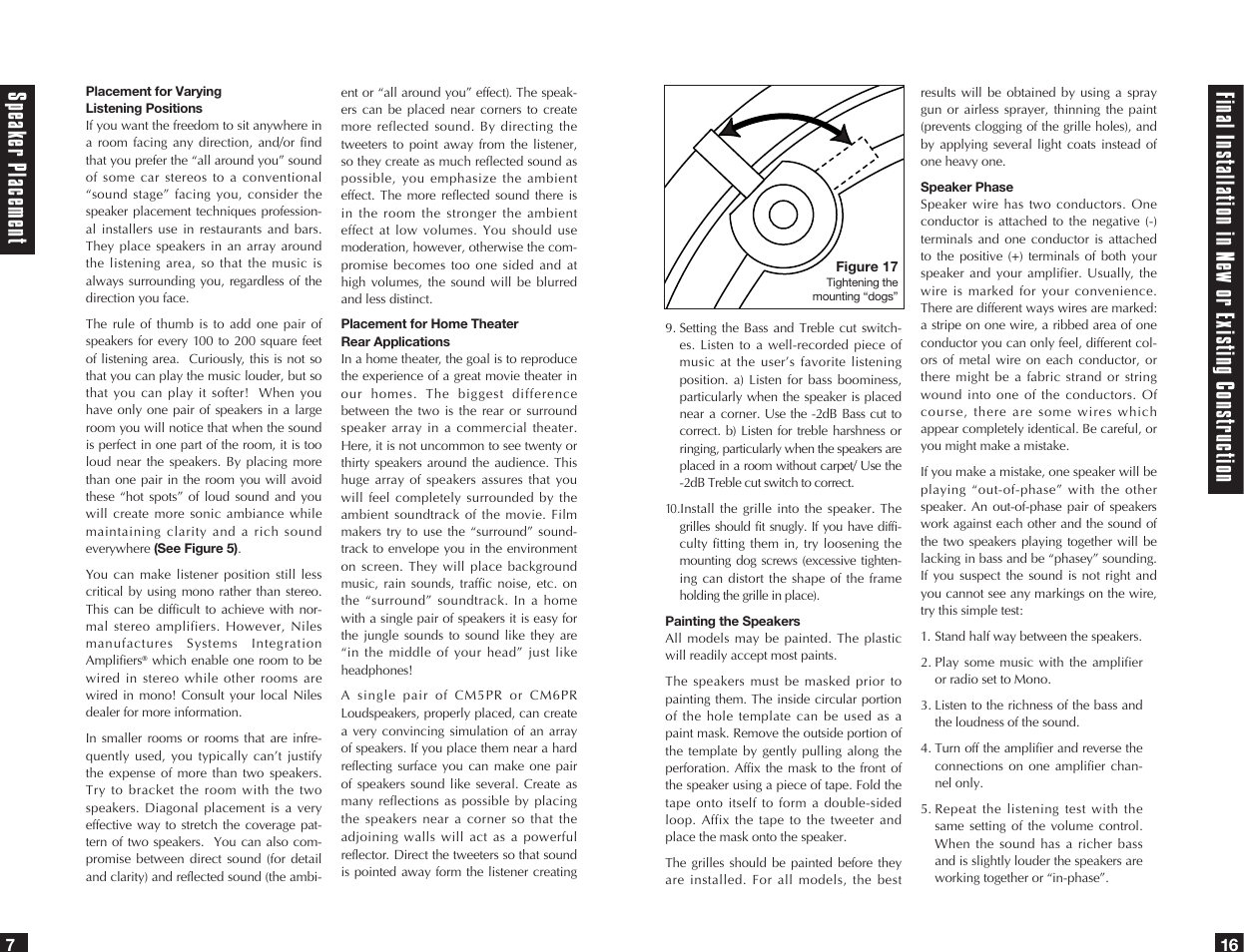 Speak er placemen t | Niles Audio CM5PR User Manual | Page 8 / 12