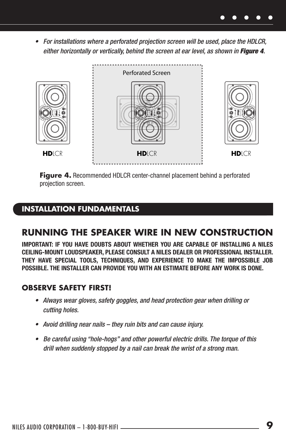 Running the speaker wire in new construction | Niles Audio HDLCR User Manual | Page 11 / 28