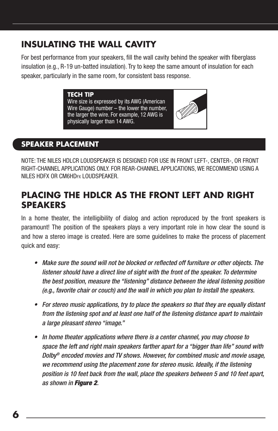 Insulating the wall cavity | Niles Audio HDLCR User Manual | Page 8 / 28