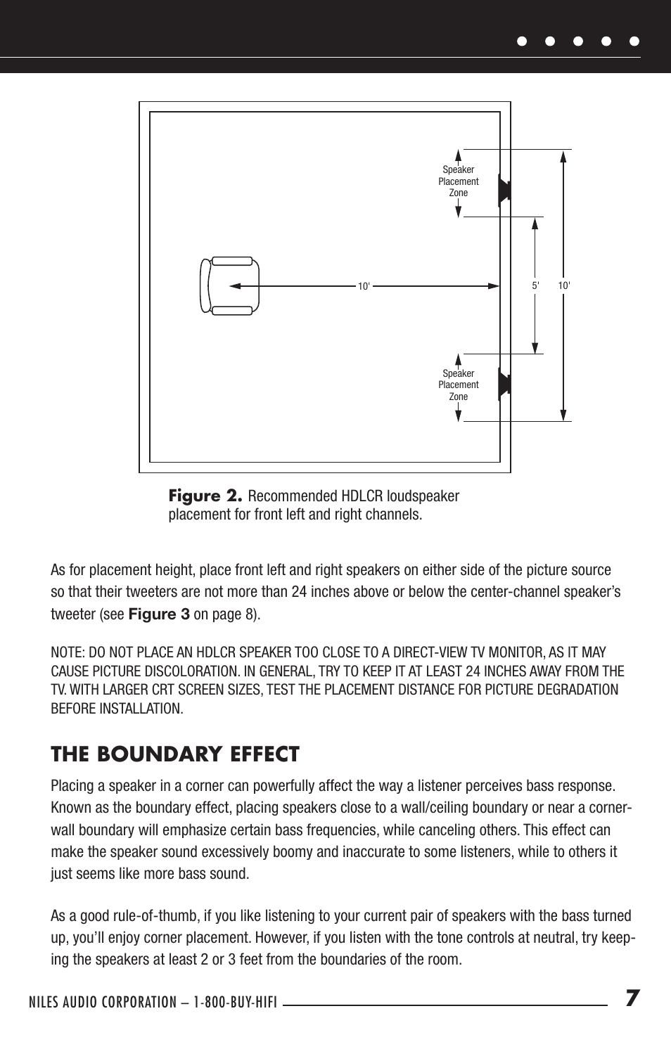 The boundary effect | Niles Audio HDLCR User Manual | Page 9 / 28