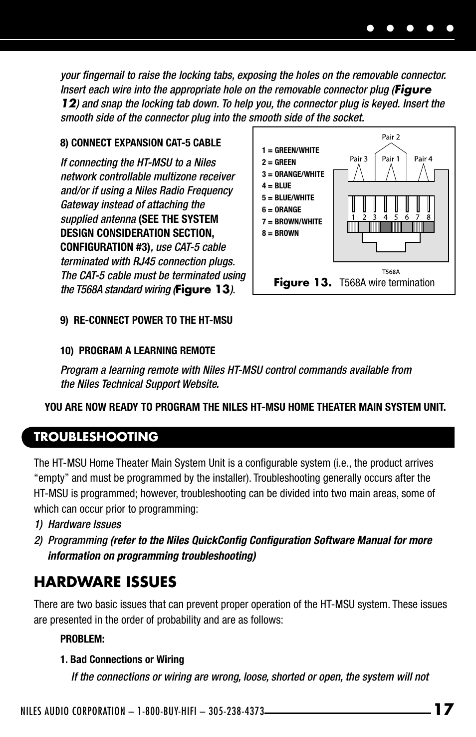 Hardware issues | Niles Audio HT-MSU User Manual | Page 19 / 28