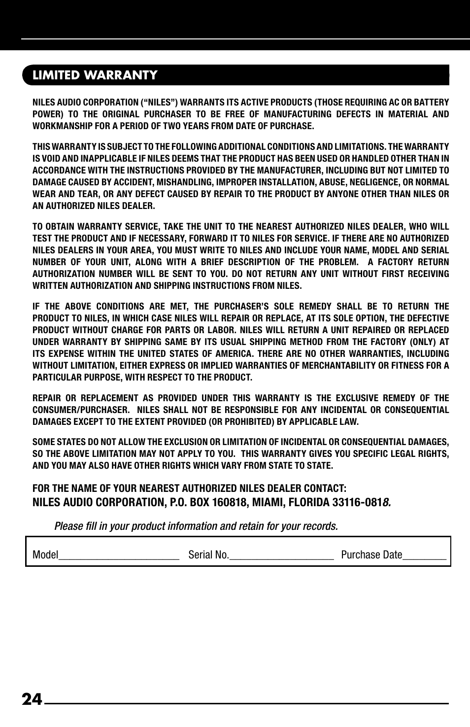 Niles Audio HT-MSU User Manual | Page 26 / 28