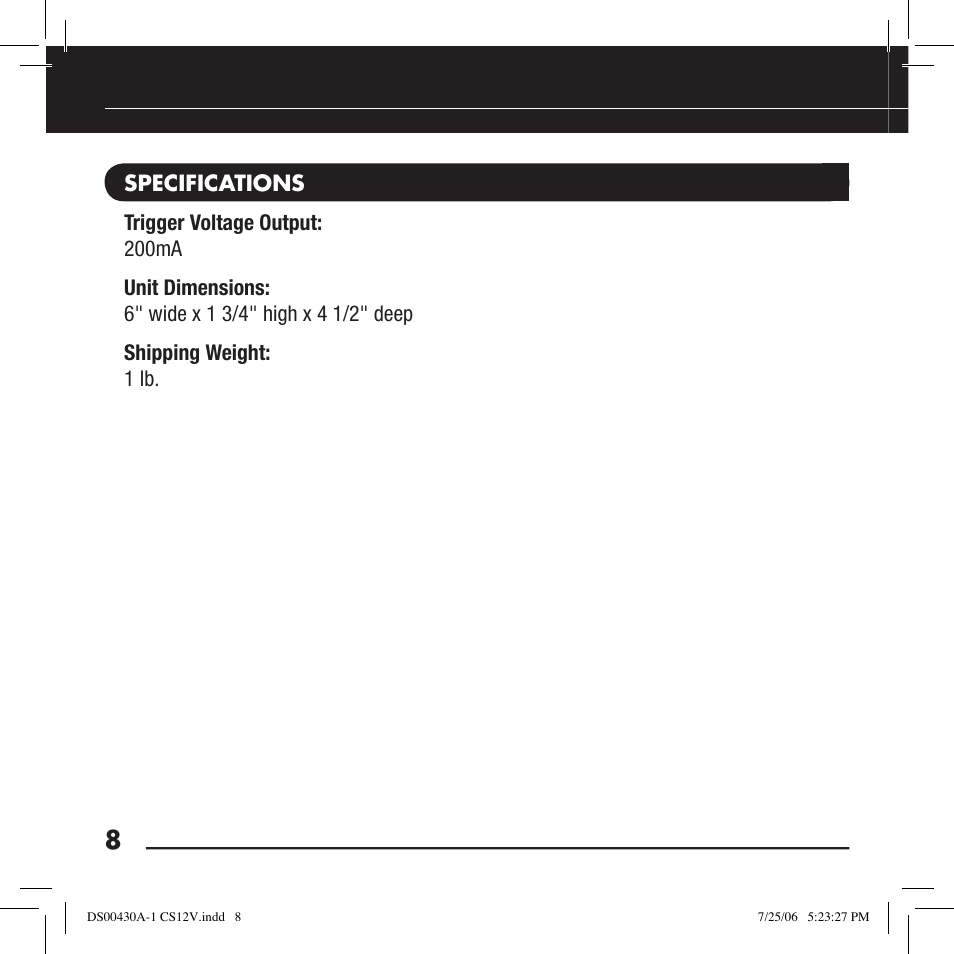 Niles Audio CS12V User Manual | Page 10 / 12