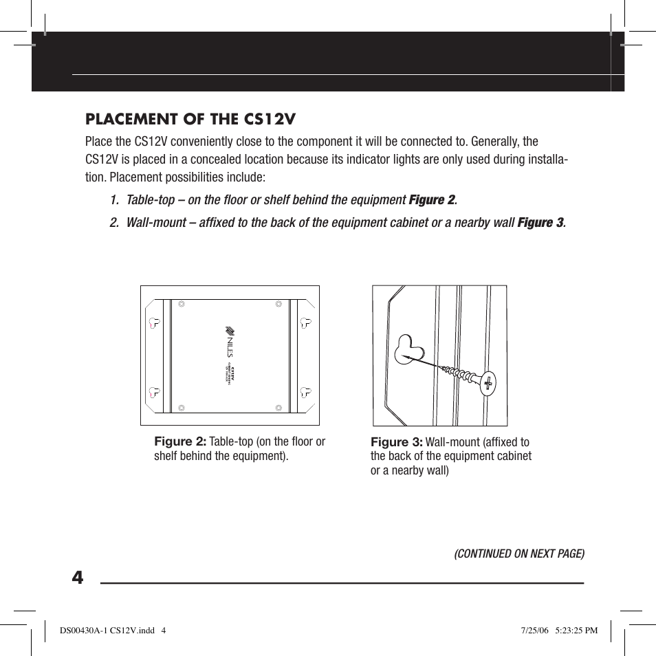 Niles Audio CS12V User Manual | Page 6 / 12