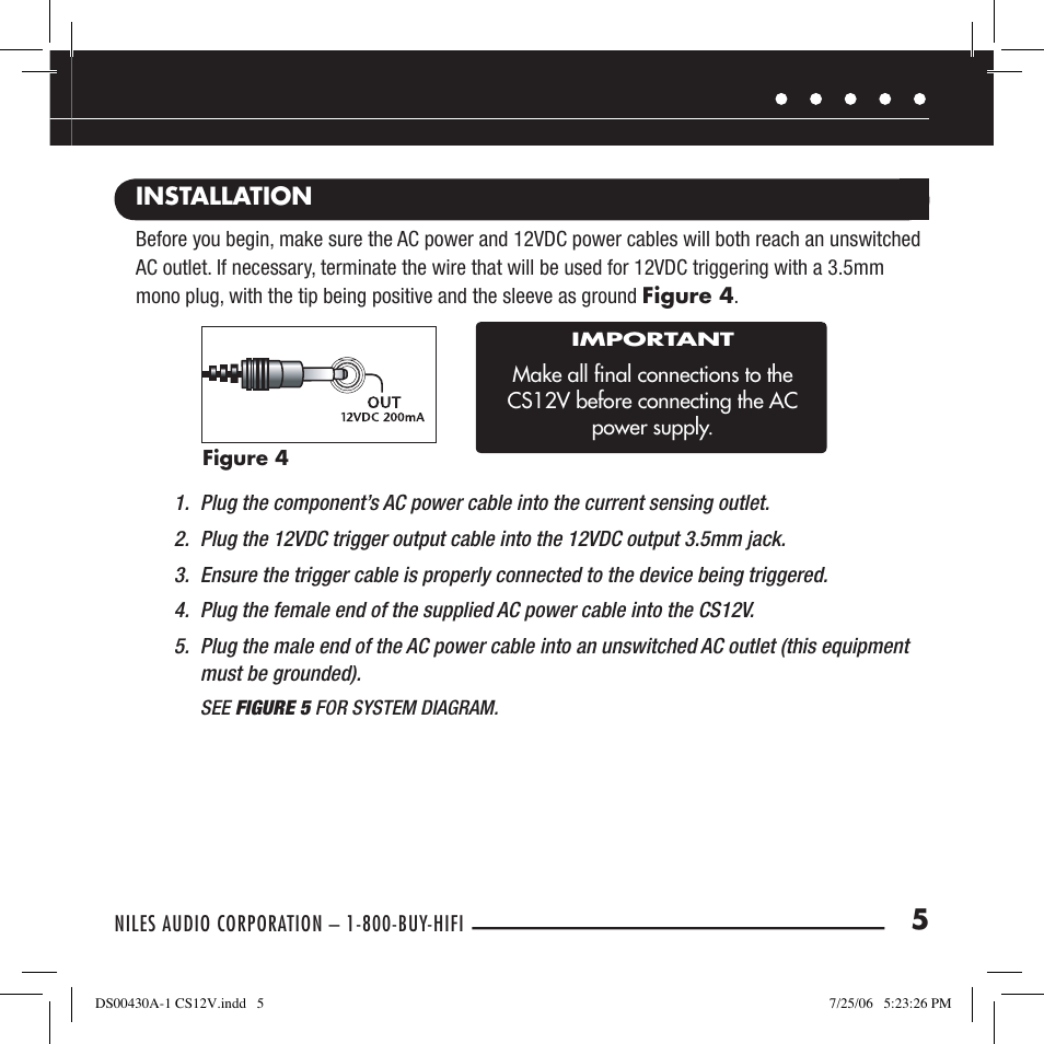Niles Audio CS12V User Manual | Page 7 / 12