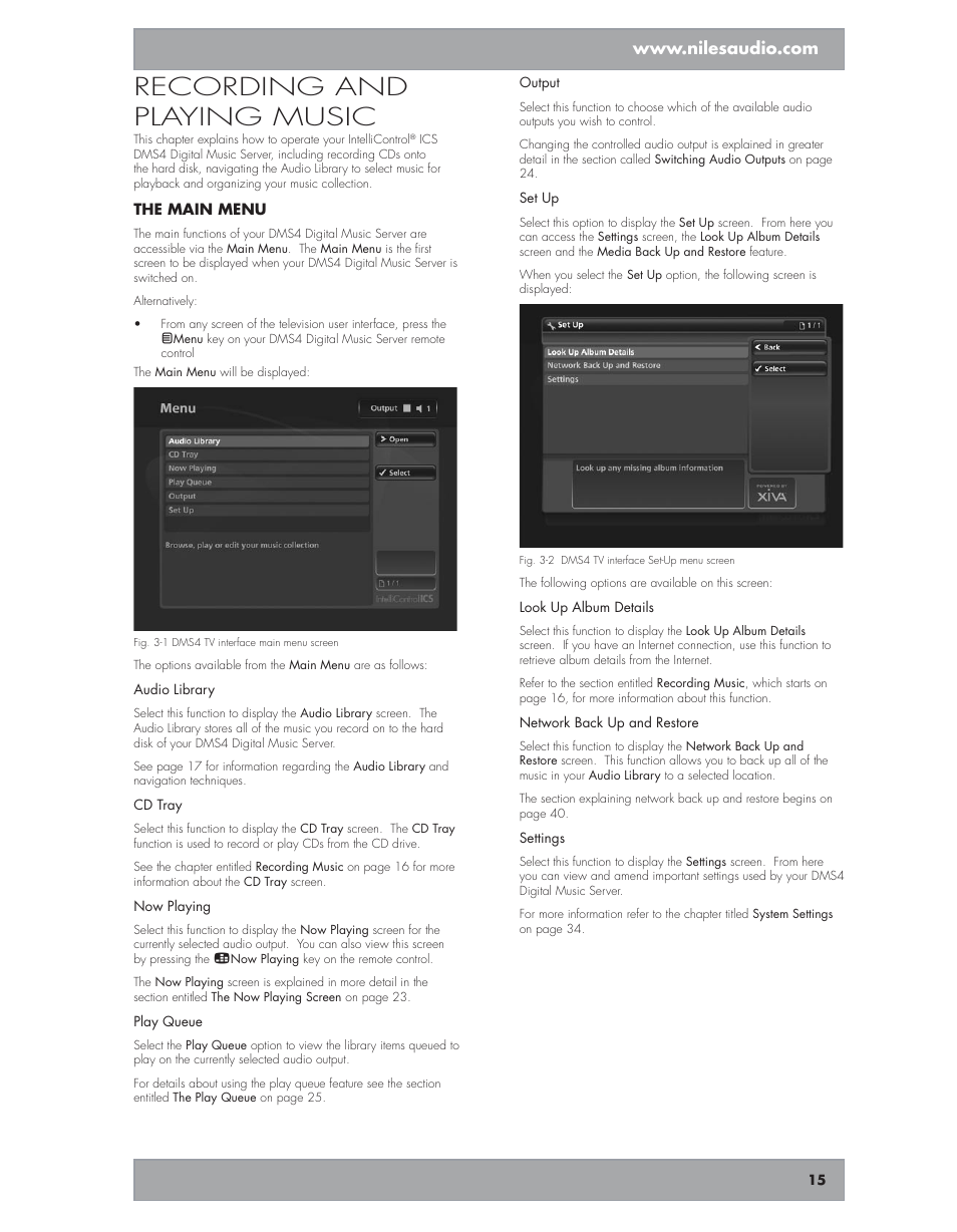 Recording and playing music | Niles Audio DMS4 User Manual | Page 15 / 50