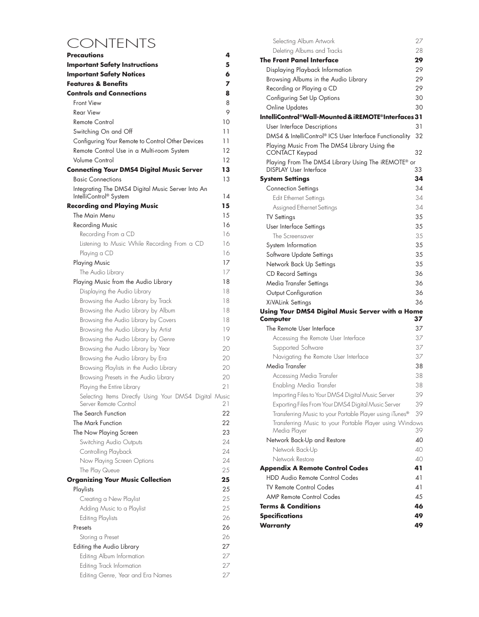 Niles Audio DMS4 User Manual | Page 3 / 50