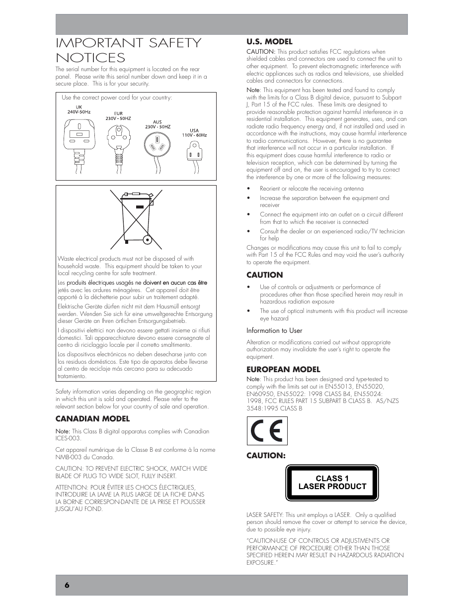 Important safety notices | Niles Audio DMS4 User Manual | Page 6 / 50