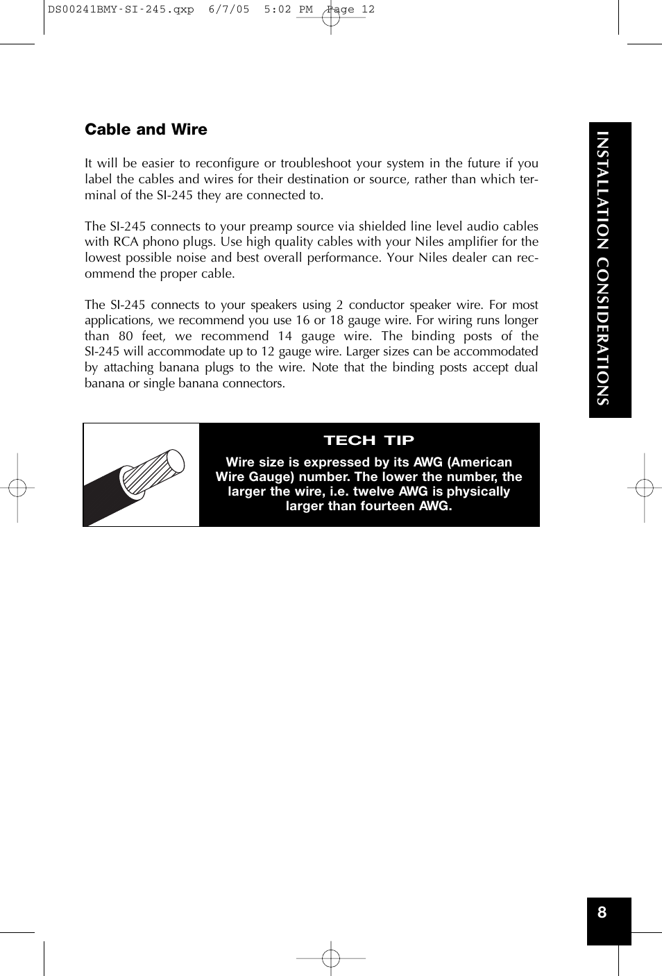 Niles Audio SI-245 User Manual | Page 13 / 20