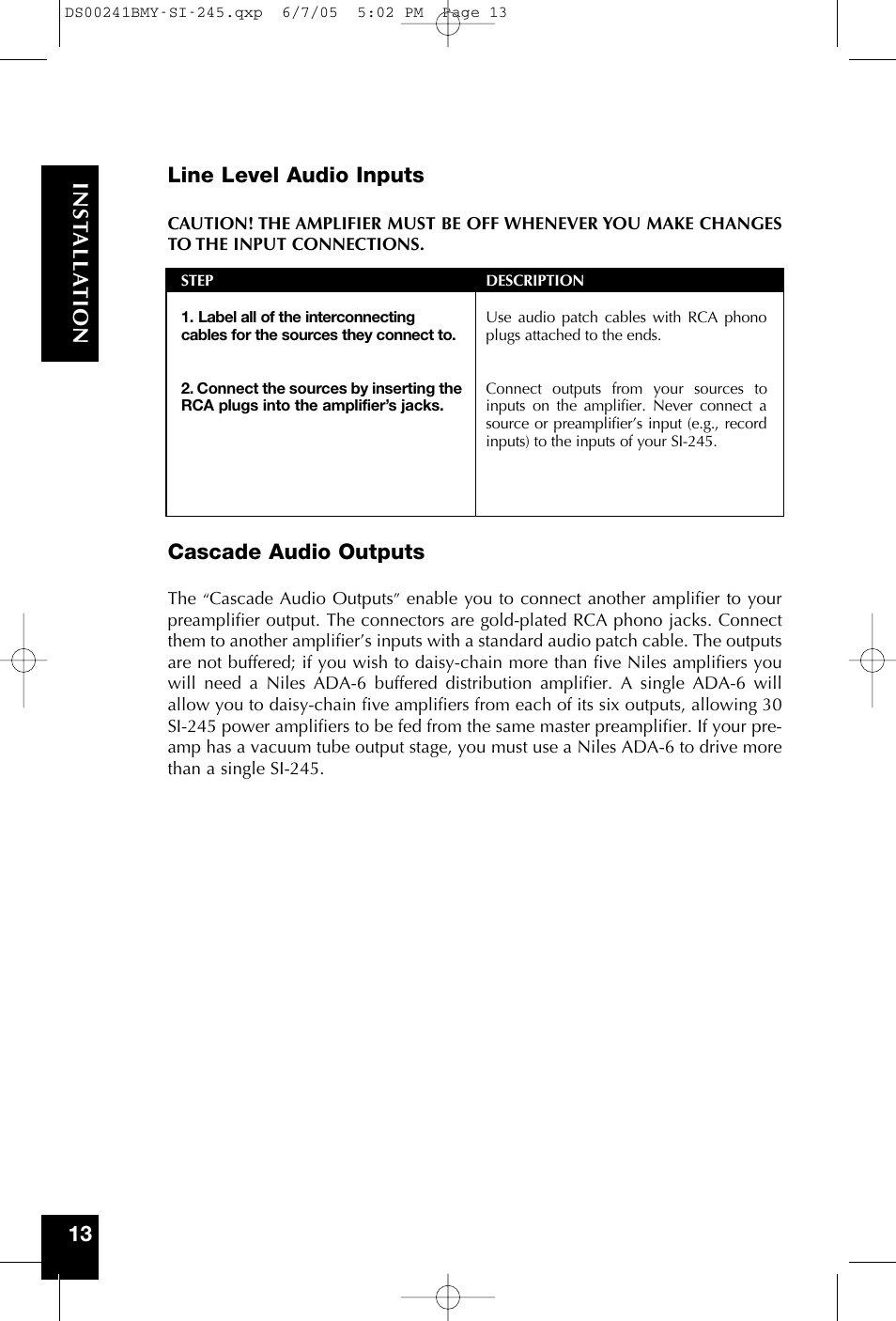 Niles Audio SI-245 User Manual | Page 14 / 20