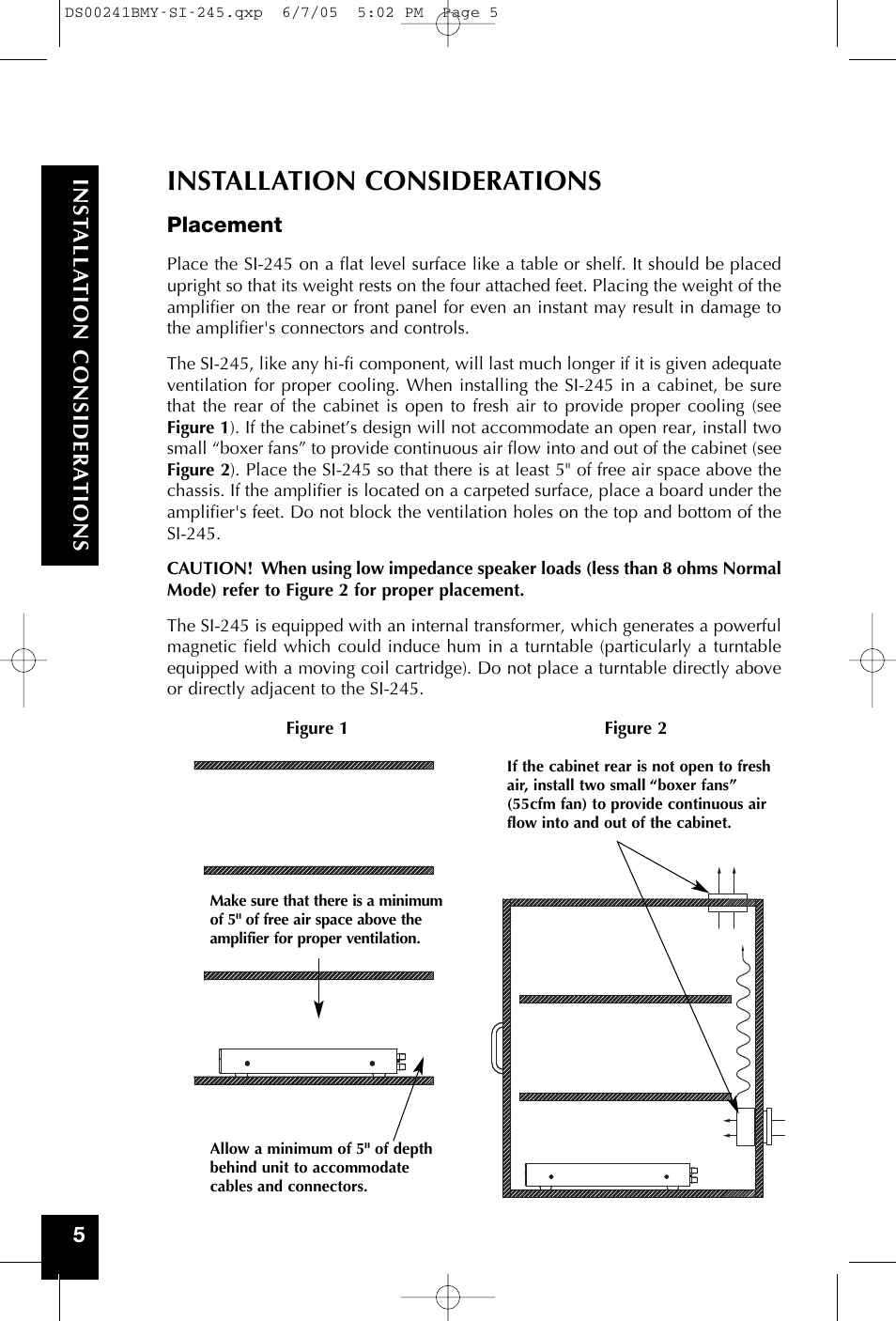 Installation considerations | Niles Audio SI-245 User Manual | Page 6 / 20