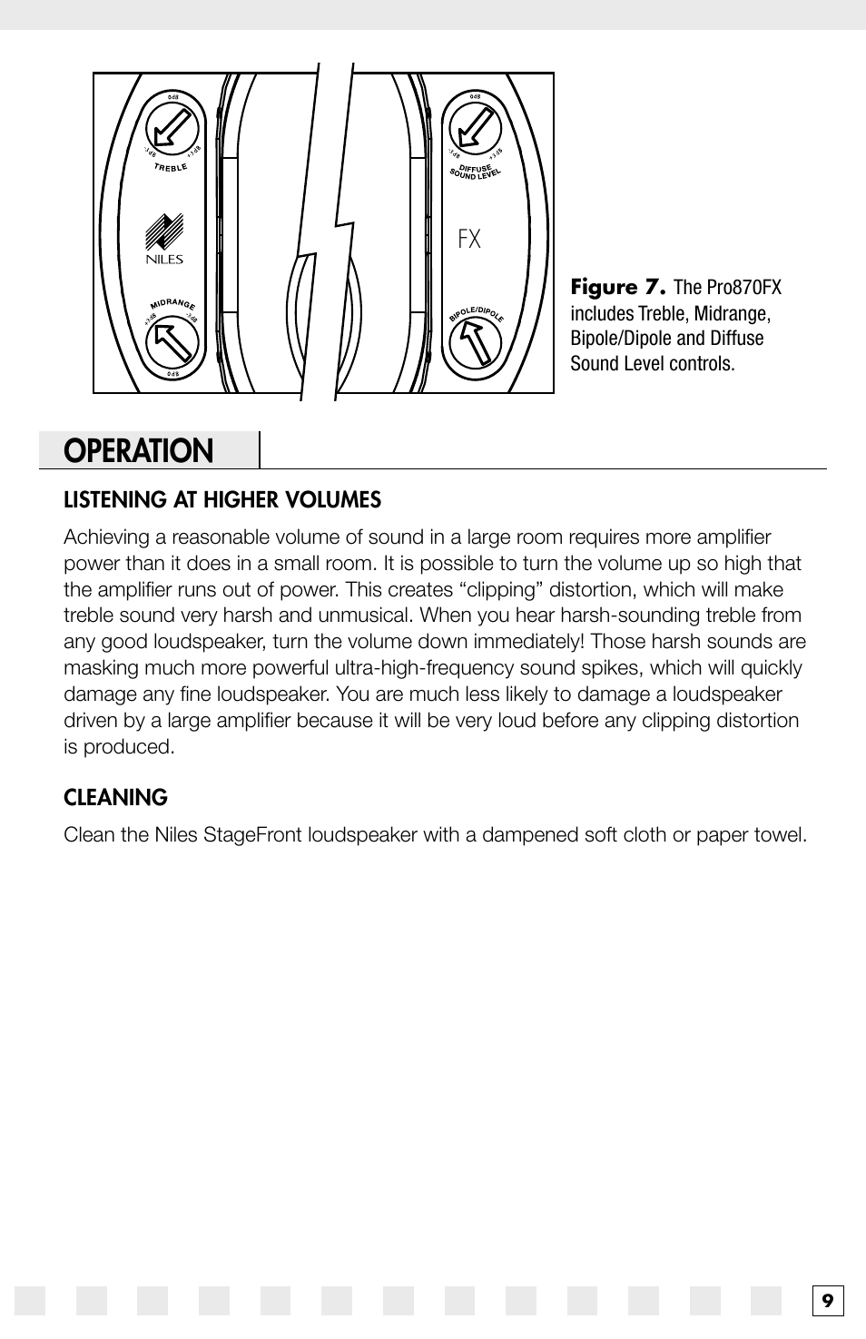 Operation | Niles Audio Pro870FX User Manual | Page 11 / 16