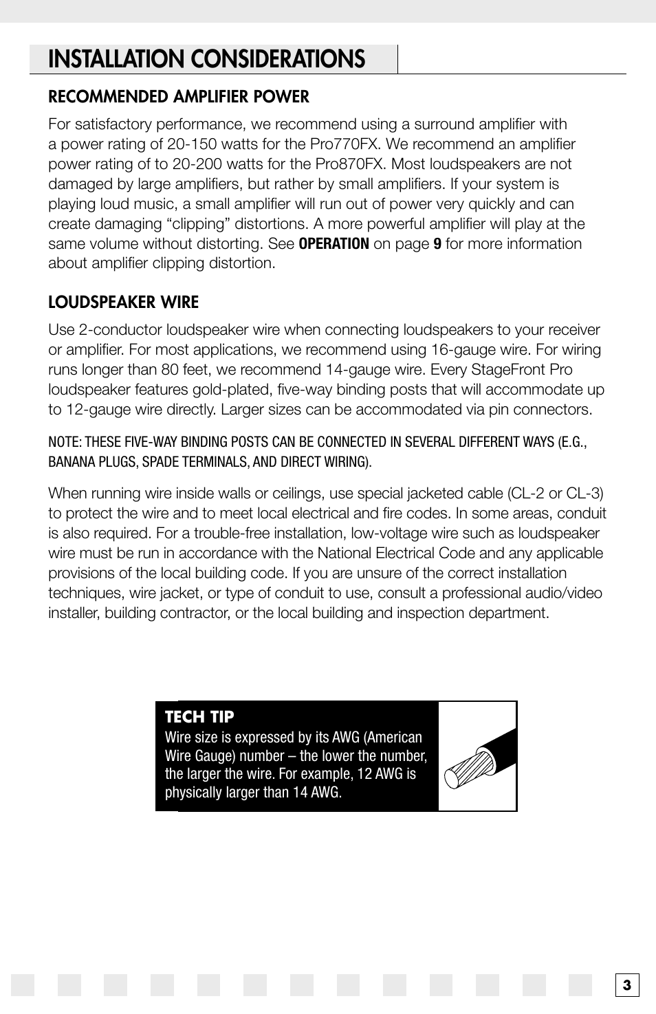 Installation considerations | Niles Audio Pro870FX User Manual | Page 5 / 16