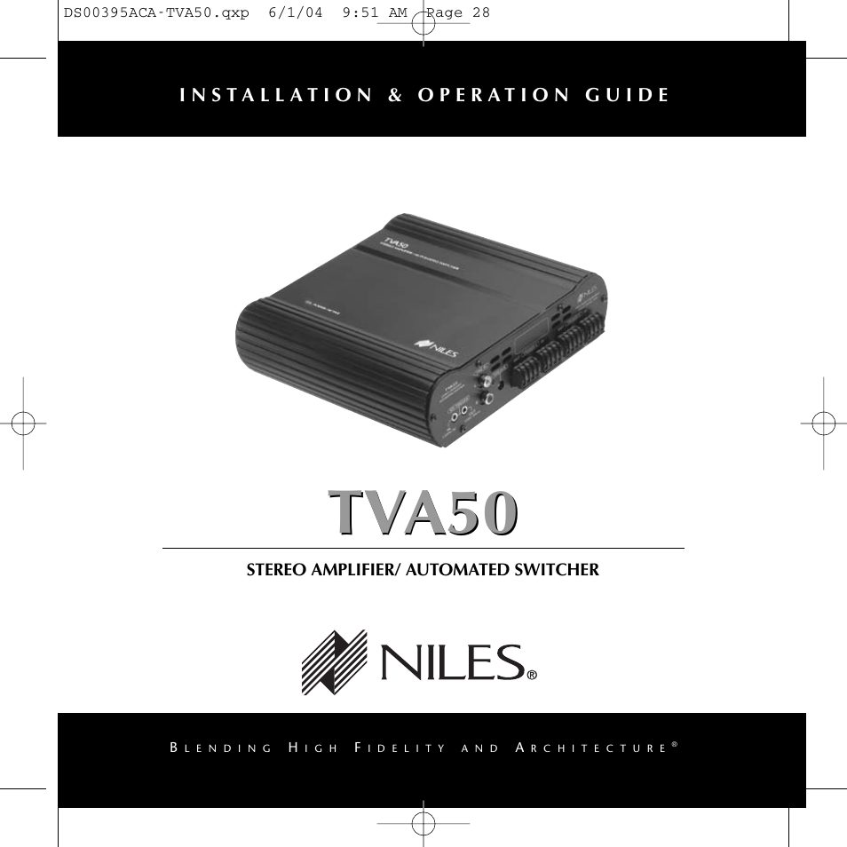 Niles Audio TVA50 User Manual | 28 pages
