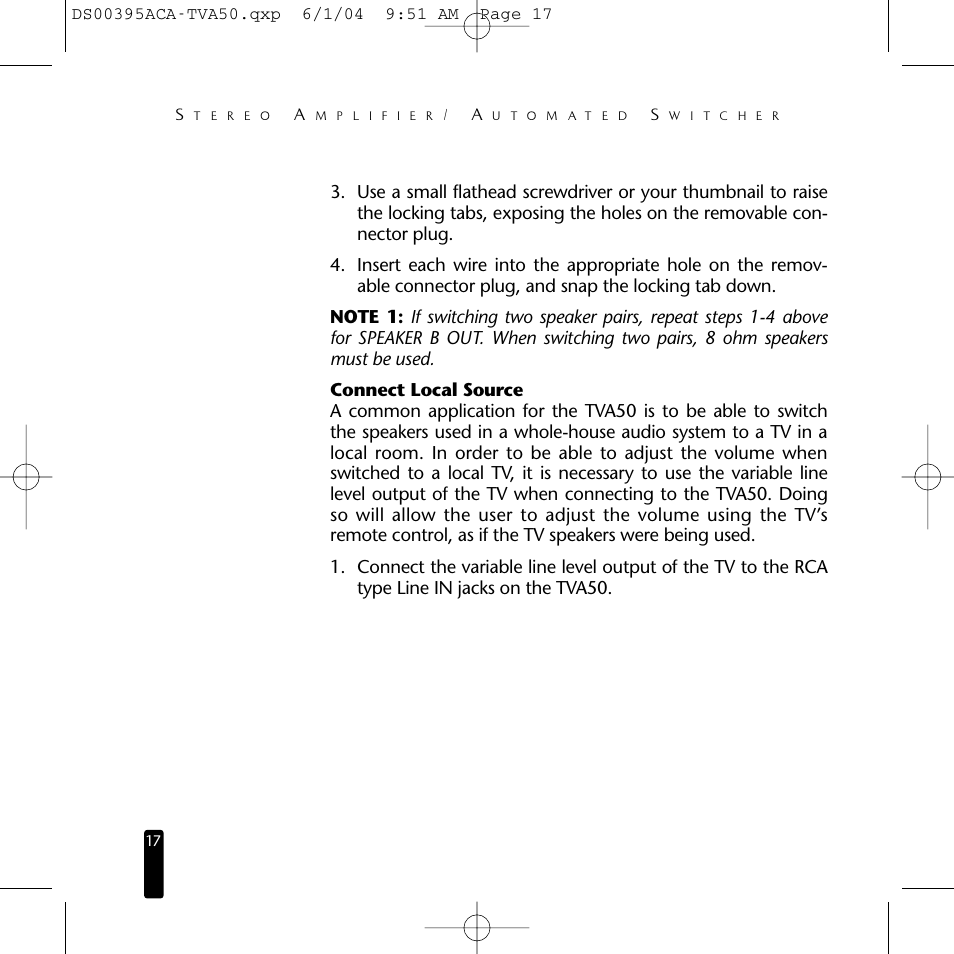 Niles Audio TVA50 User Manual | Page 18 / 28