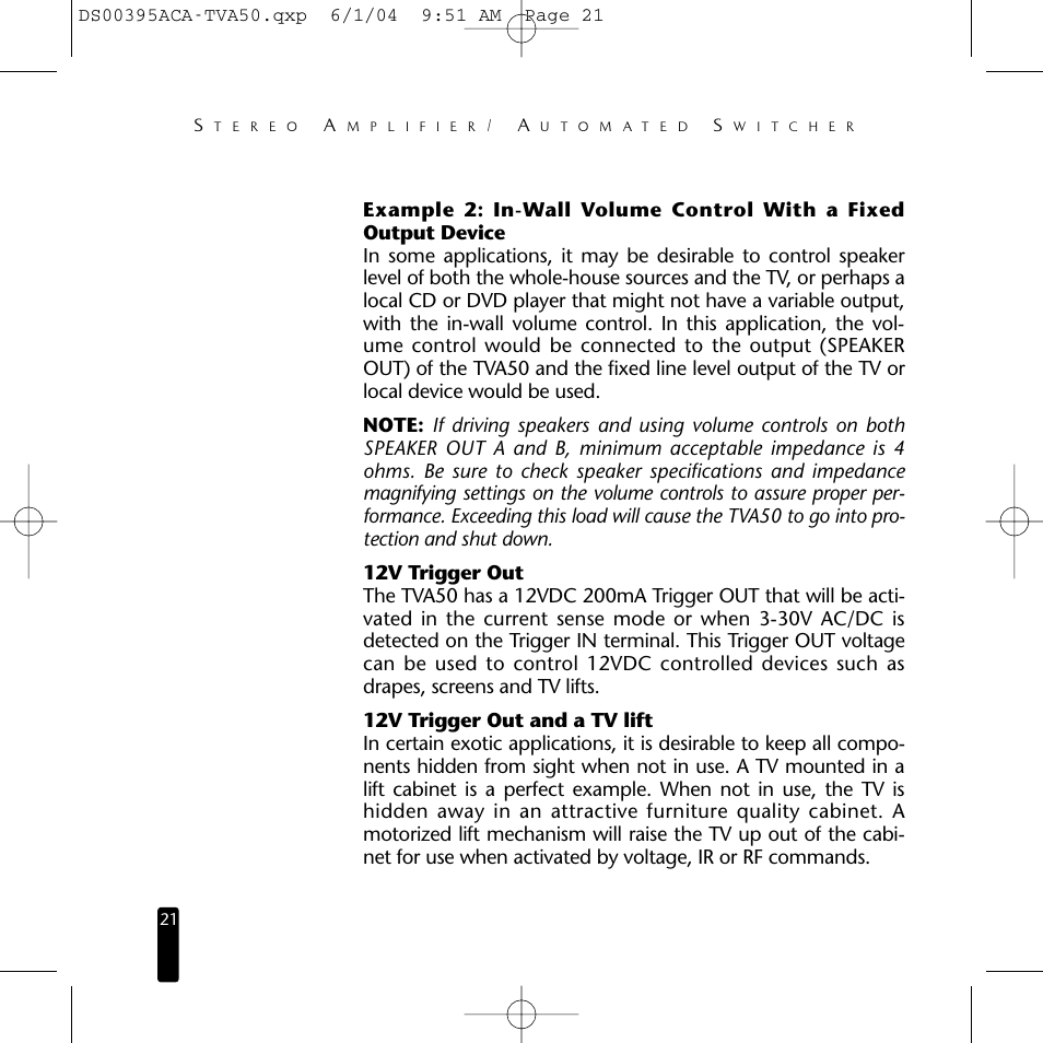 Niles Audio TVA50 User Manual | Page 22 / 28