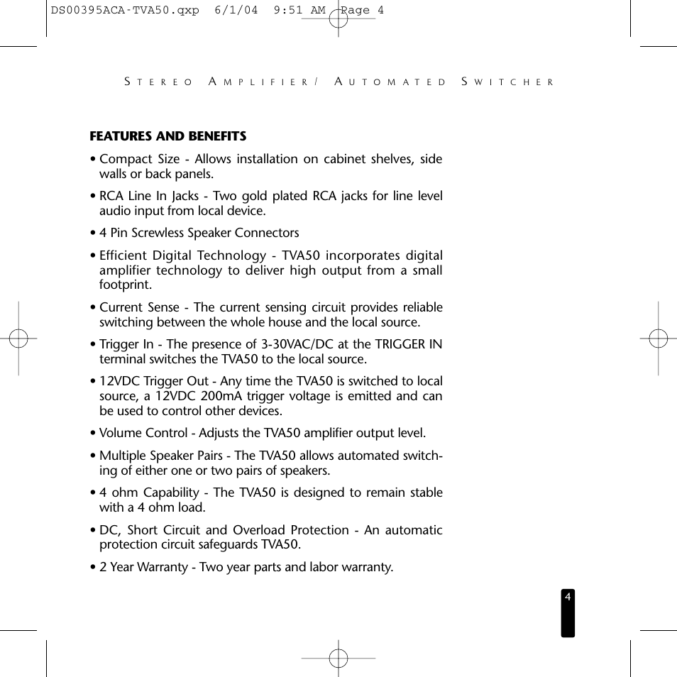 Niles Audio TVA50 User Manual | Page 5 / 28